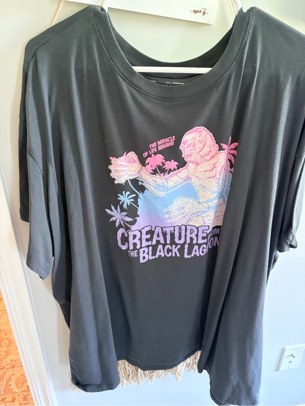 torrid Black Graphic Tee with Pink & Purple Creature Print